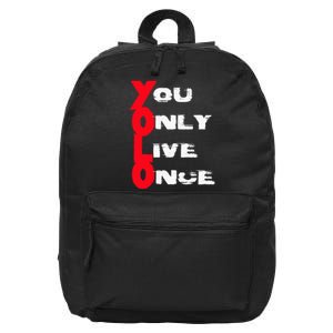 You Only Live Once Motivation Quote Inspiration 16 in Basic Backpack