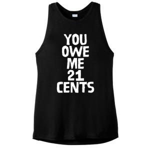 You Owe Me 21 Cents Female Wag Gap Equal Pay Feminist Gift Ladies PosiCharge Tri-Blend Wicking Tank