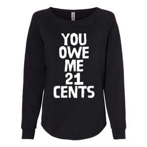 You Owe Me 21 Cents Female Wag Gap Equal Pay Feminist Gift Womens California Wash Sweatshirt