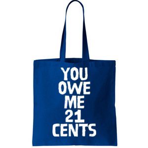 You Owe Me 21 Cents Female Wag Gap Equal Pay Feminist Gift Tote Bag