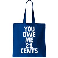 You Owe Me 21 Cents Female Wag Gap Equal Pay Feminist Gift Tote Bag