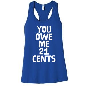 You Owe Me 21 Cents Female Wag Gap Equal Pay Feminist Gift Women's Racerback Tank