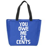 You Owe Me 21 Cents Female Wag Gap Equal Pay Feminist Gift Zip Tote Bag