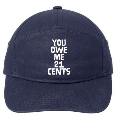 You Owe Me 21 Cents Female Wag Gap Equal Pay Feminist Gift 7-Panel Snapback Hat