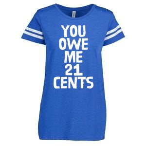 You Owe Me 21 Cents Female Wag Gap Equal Pay Feminist Gift Enza Ladies Jersey Football T-Shirt