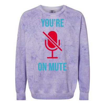 You're On Mute Funny Meme Colorblast Crewneck Sweatshirt