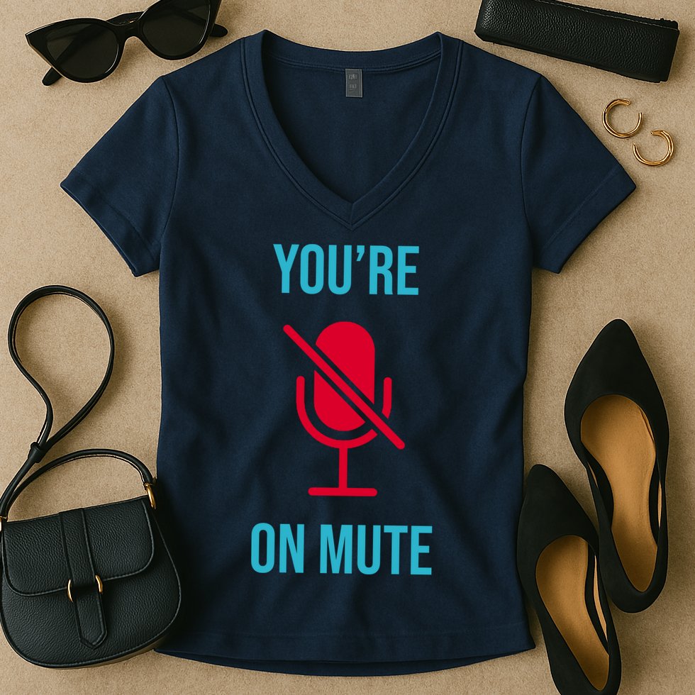 You're On Mute Funny Meme Women's V-Neck T-Shirt