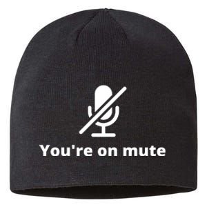 You're On Mute, Black And White Sustainable Beanie