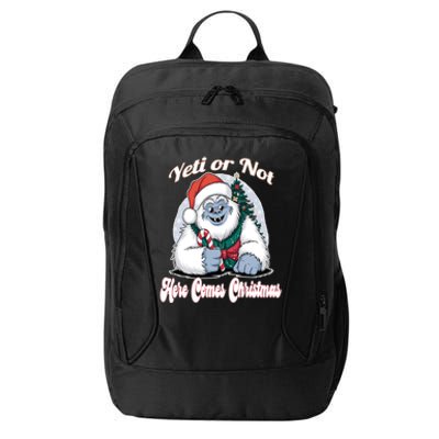 Yeti Or Not Here Comes Christmas Fun Xmas City Backpack