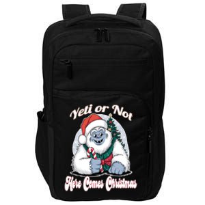 Yeti Or Not Here Comes Christmas Fun Xmas Impact Tech Backpack