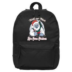 Yeti Or Not Here Comes Christmas Fun Xmas 16 in Basic Backpack