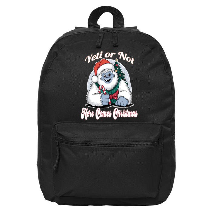 Yeti Or Not Here Comes Christmas Fun Xmas 16 in Basic Backpack