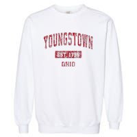 Youngstown Ohio Oh Vintage Sports Design Red Design Garment-Dyed Sweatshirt