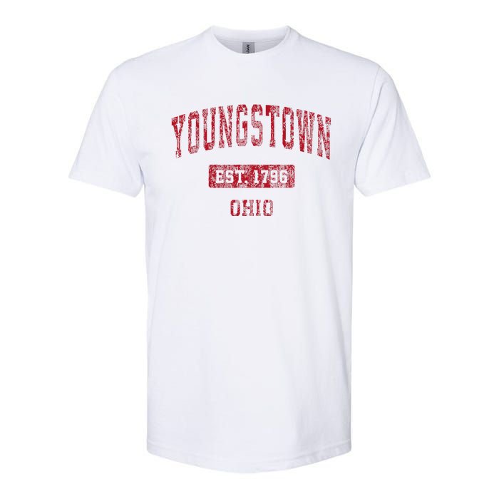 Youngstown Ohio Oh Vintage Sports Design Red Design Softstyle CVC T-Shirt