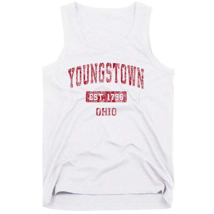 Youngstown Ohio Oh Vintage Sports Design Red Design Tank Top