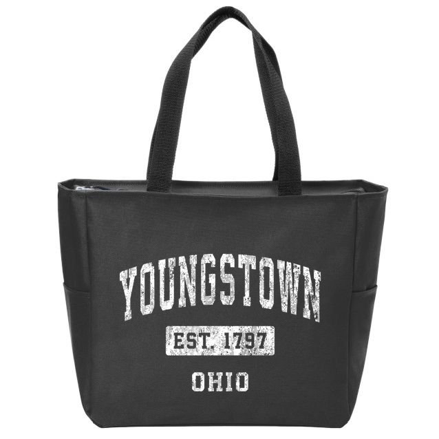 Youngstown Ohio Oh Vintage Established Sports Zip Tote Bag