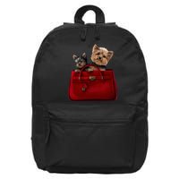 Yorki Dogs in Bag 16 in Basic Backpack