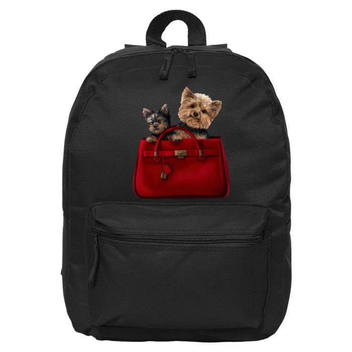 Yorki Dogs in Bag 16 in Basic Backpack