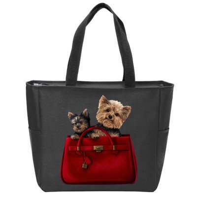 Yorki Dogs in Bag Zip Tote Bag