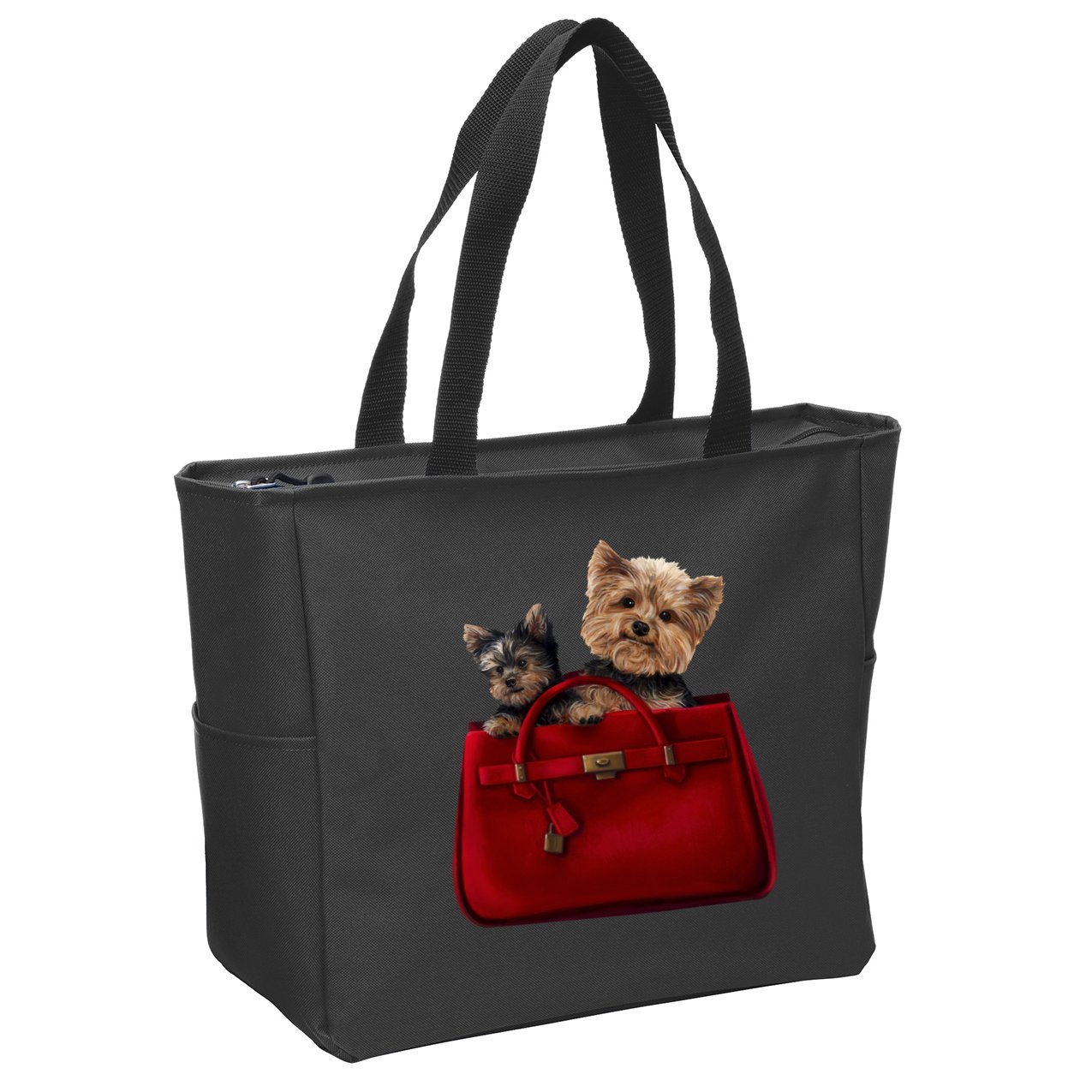 Yorki Dogs in Bag Zip Tote Bag