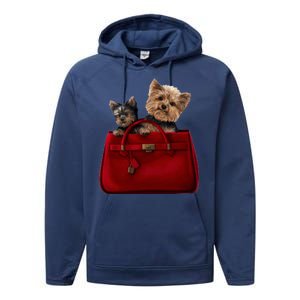 Yorki Dogs in Bag Performance Fleece Hoodie