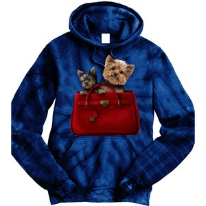 Yorki Dogs in Bag Tie Dye Hoodie