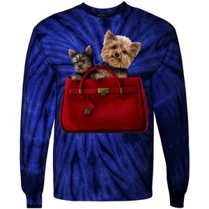 Yorki Dogs in Bag Tie-Dye Long Sleeve Shirt