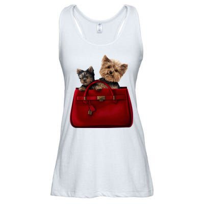 Yorki Dogs in Bag Ladies Essential Flowy Tank