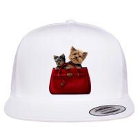 Yorki Dogs in Bag Flat Bill Trucker Hat