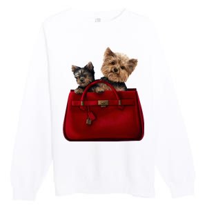 Yorki Dogs in Bag Premium Crewneck Sweatshirt