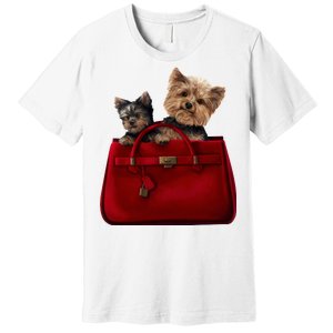 Yorki Dogs in Bag Premium T-Shirt