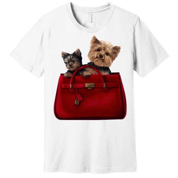 Yorki Dogs in Bag Premium T-Shirt