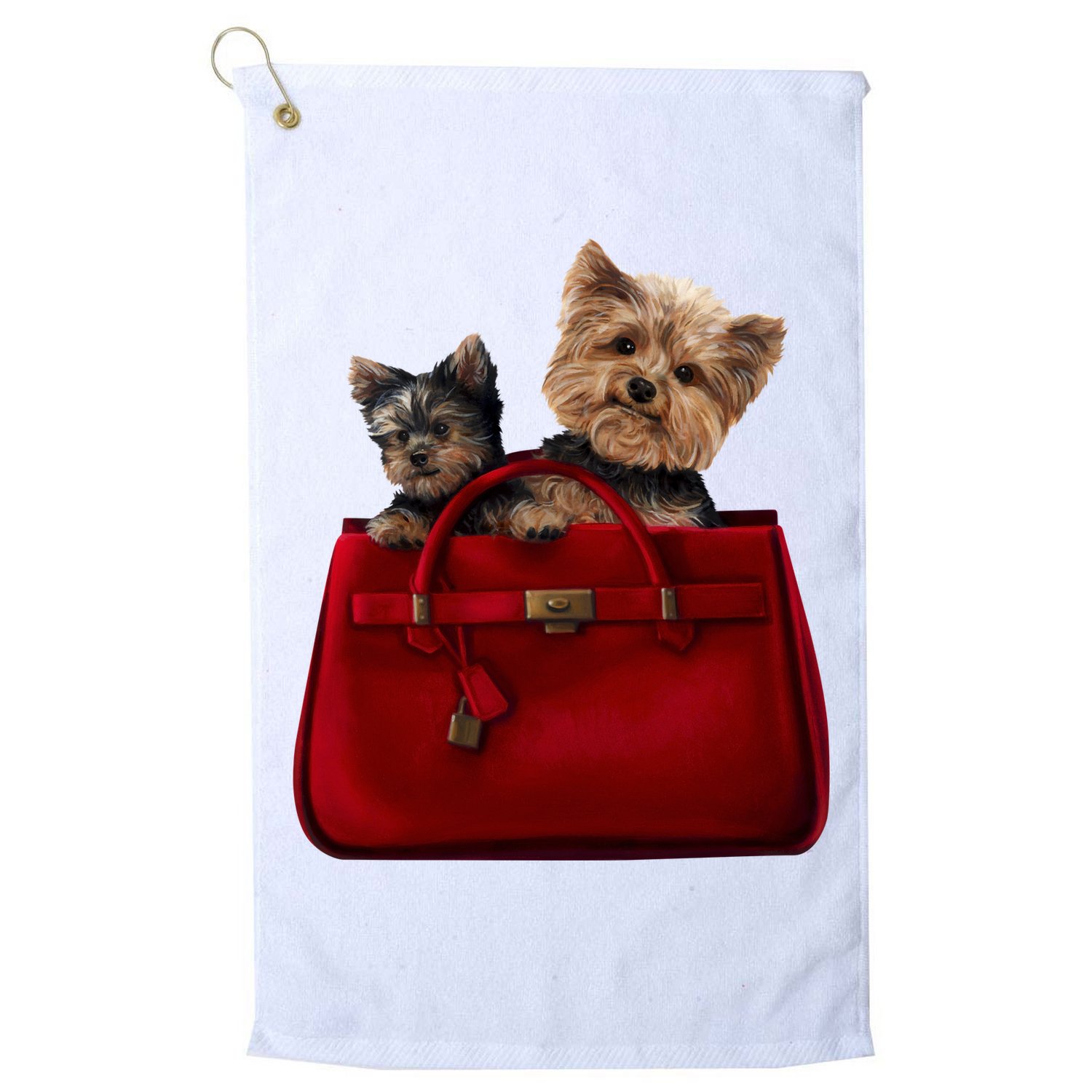 Yorki Dogs in Bag Golf Towel