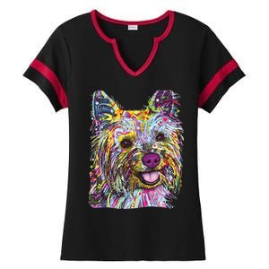 Yorkie Dog Dean Russo Ladies Halftime Notch Neck Tee