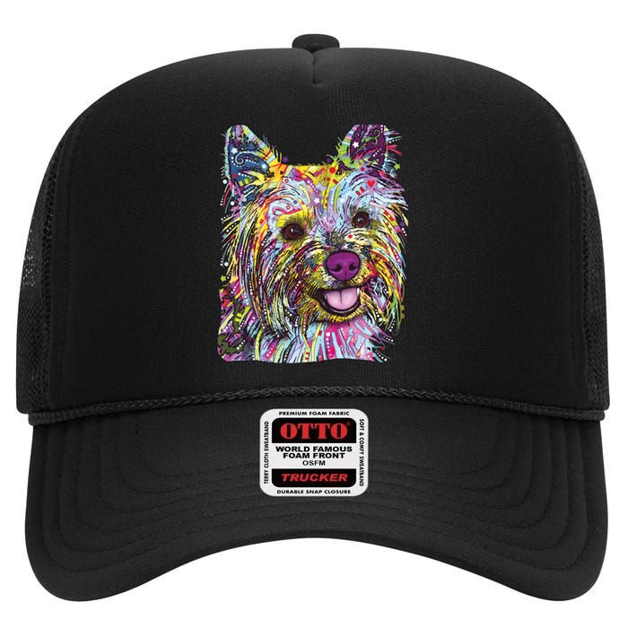 Yorkie Dog Dean Russo High Crown Mesh Back Trucker Hat