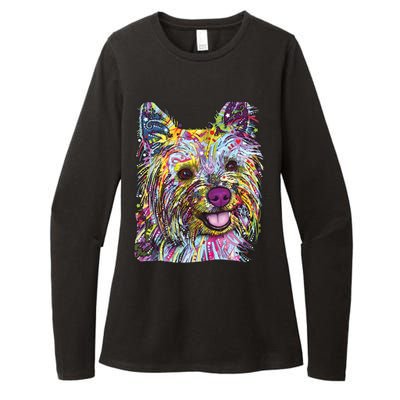 Yorkie Dog Dean Russo Womens CVC Long Sleeve Shirt