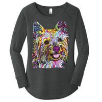 Yorkie Dog Dean Russo Women's Perfect Tri Tunic Long Sleeve Shirt