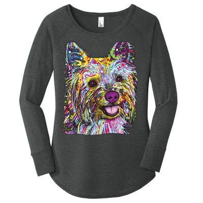 Yorkie Dog Dean Russo Women's Perfect Tri Tunic Long Sleeve Shirt