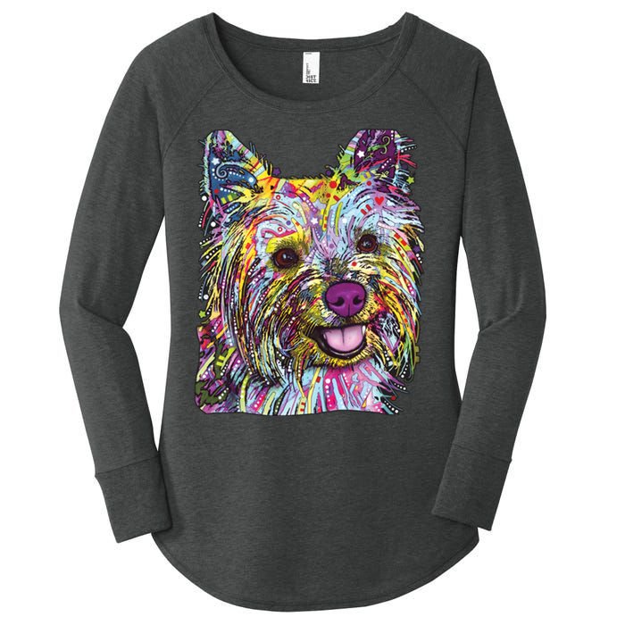 Yorkie Dog Dean Russo Women's Perfect Tri Tunic Long Sleeve Shirt