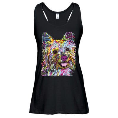 Yorkie Dog Dean Russo Ladies Essential Flowy Tank