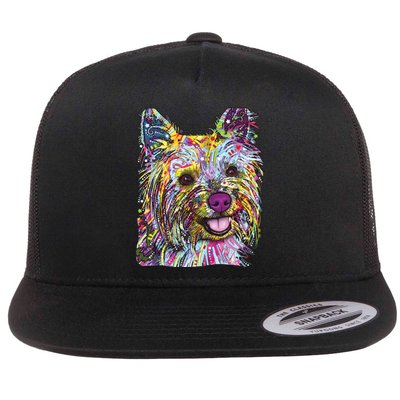 Yorkie Dog Dean Russo Flat Bill Trucker Hat