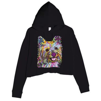 Yorkie Dog Dean Russo Crop Fleece Hoodie