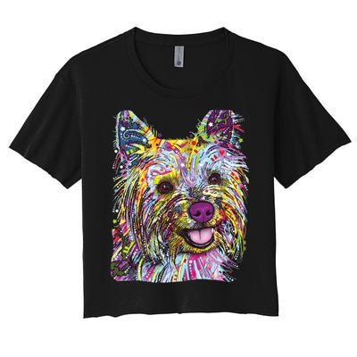 Yorkie Dog Dean Russo Women's Crop Top Tee