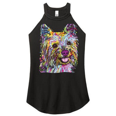 Yorkie Dog Dean Russo Women's Perfect Tri Rocker Tank