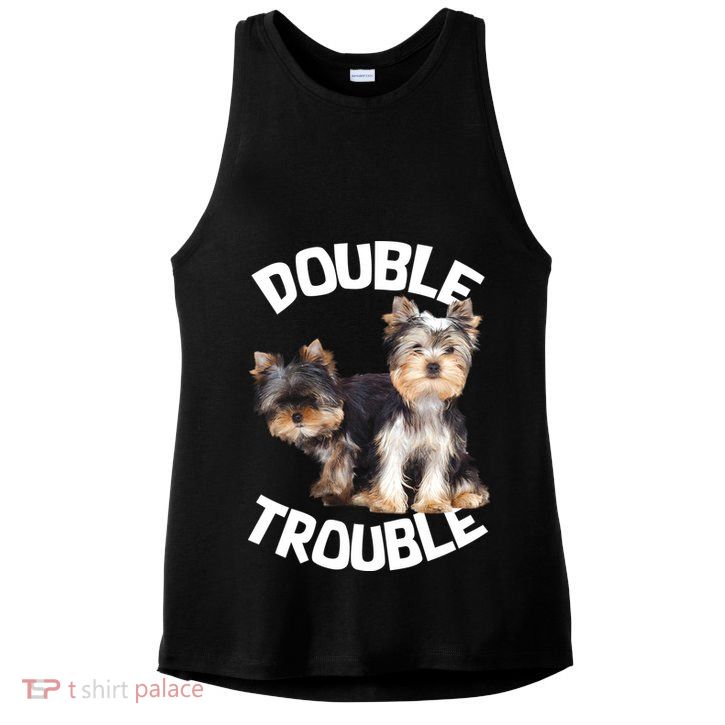 Yorkie Double Trouble Ladies PosiCharge Tri-Blend Wicking Tank
