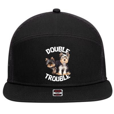 Yorkie Double Trouble 7 Panel Mesh Trucker Snapback Hat