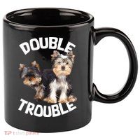 Yorkie Double Trouble 11oz C Handle Ceramic Mug
