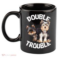 Yorkie Double Trouble 11oz C Handle Ceramic Mug