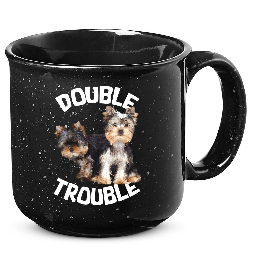 Yorkie Double Trouble 15oz Campfire Ceramic Mug