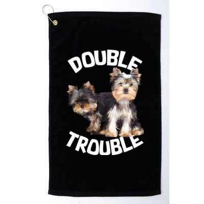 Yorkie Double Trouble Platinum Collection Golf Towel